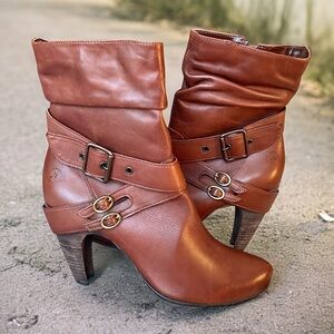 Bronx So Today Leather Mid-Calf Zipper Boots, Size 39